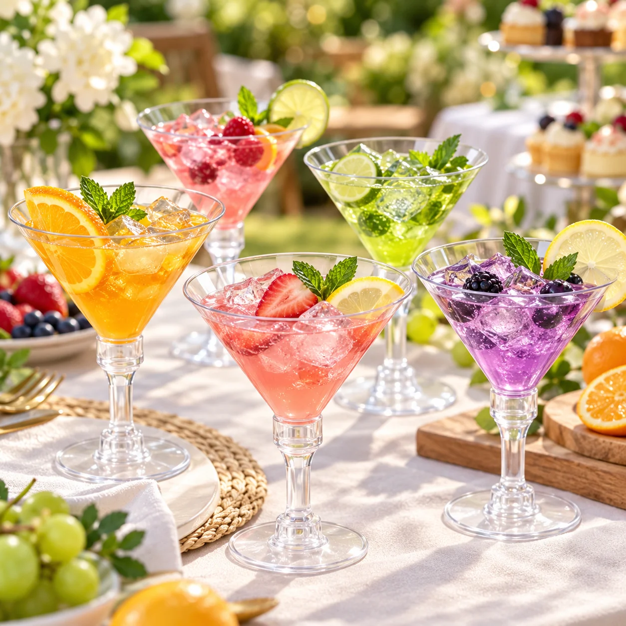 150ml Disposable Transparent Cocktail Cup Dessert Mousse Cup | Clear and Thick Plastic Stemware Suitable for Weddings, Birthday Parties, Christmas and New Year Gatherings, Banquets, Outdoor Picnics, and Family Dinners, Easy to Carry, No Need for Washing, and Eliminates the Hassle of Cleaning
