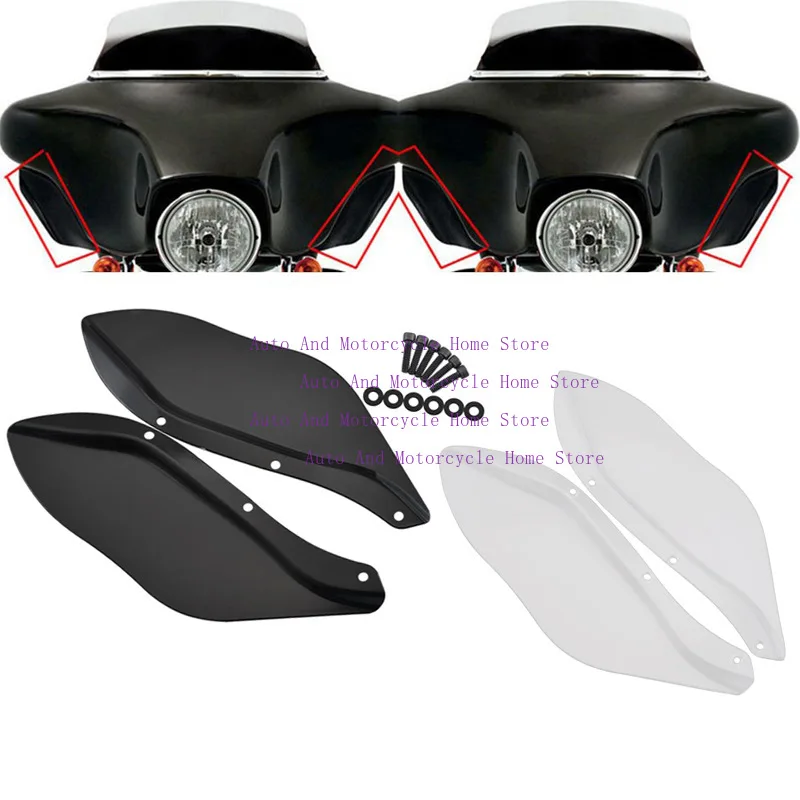 

Black Motorcycle Side Wings Side Batwing Fairing Wind Deflector Air Deflectors Windshields For Harley Electra Street Glide 96-13
