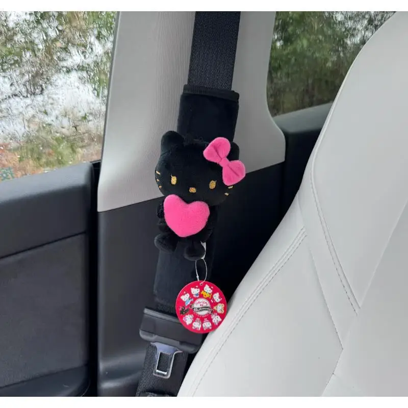 Sanrio Car Turn Signal Switch Decorative Doll Seat Belt Shoulder Pads Plush Doll Cartoon Hello Kitty Car Interior Accessories