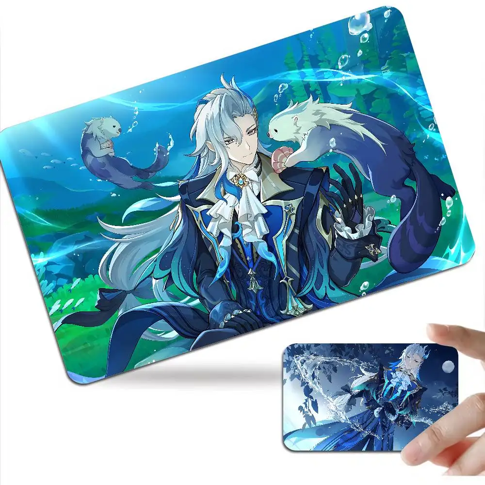 Genshin Impact Neuvillette Anmie Sticker Film Skin Cover for Credit Card Debit Bank Card Front