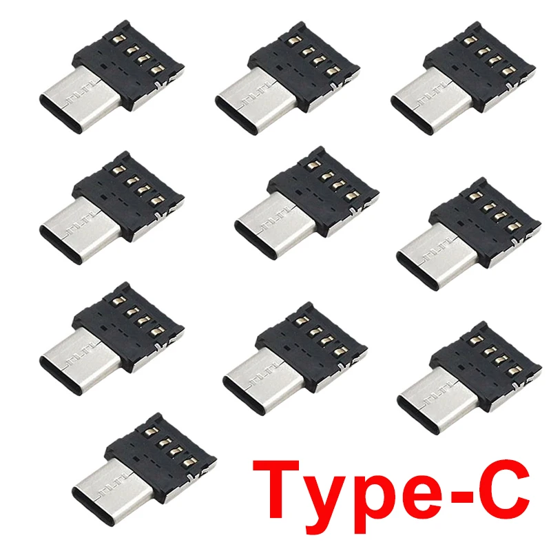 

10PCS OTG Micro USB Type C Adapter USB-C Male to USB 2.0 Female Data Connector for Macbook Samsung Xiaomi Huawei Android Phone