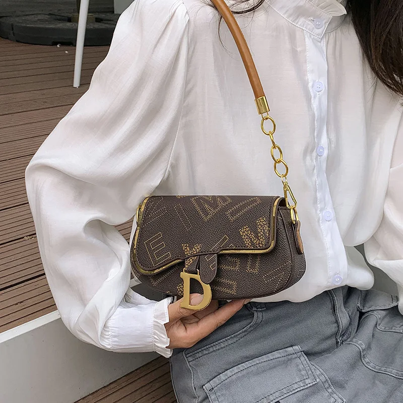 classic designs french style vintage PU letters shoulder bag for women 2024 party girls outfit crossbody bag retro mini bags