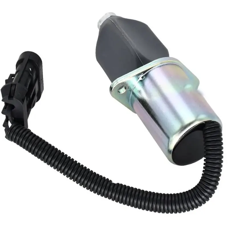 Leading-For Bobcat Excavator Compatible 12V Fuel Shutdown Shut Solenoid Valve 6681512 With Dust Cover For DIESEL Engine Parts