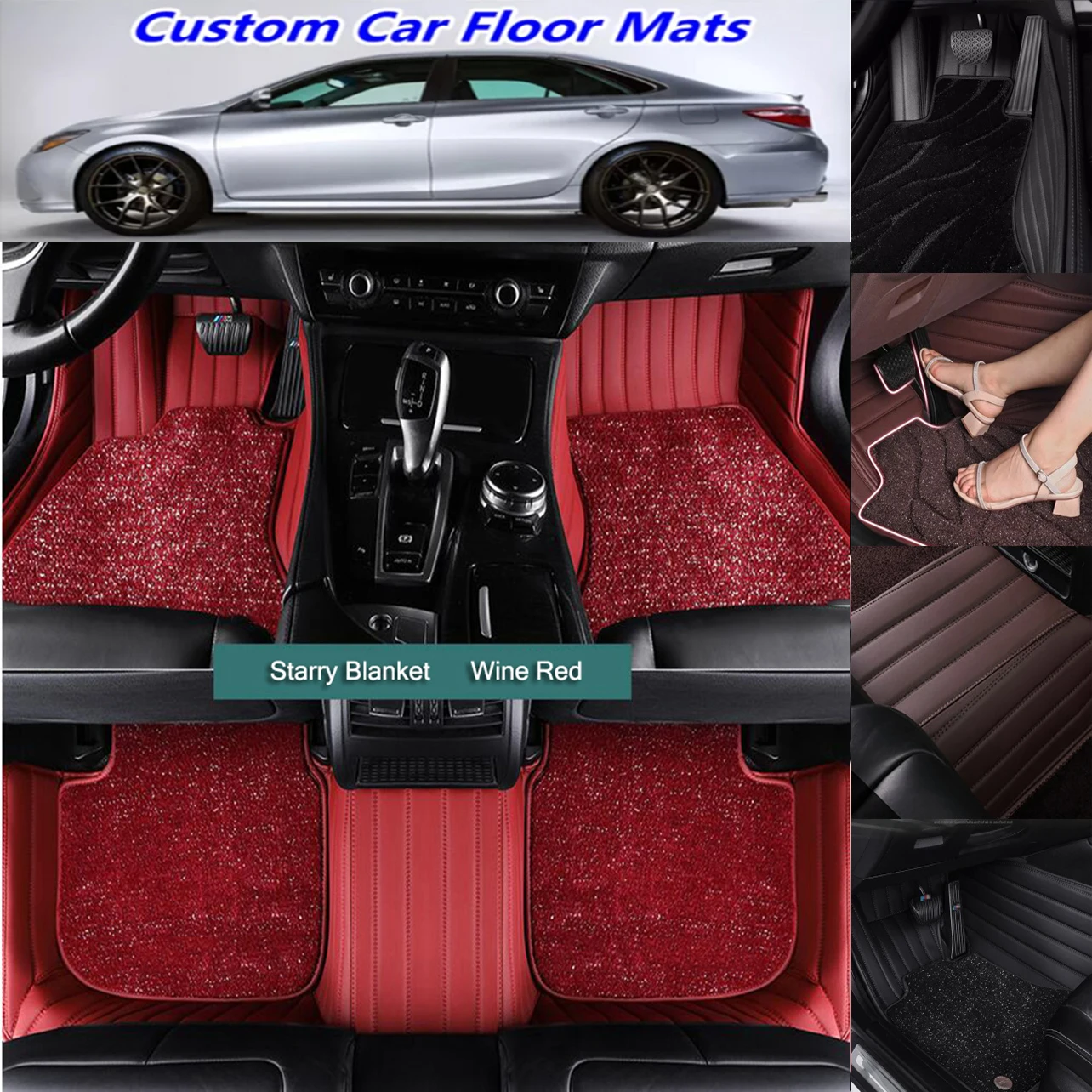 

5D Custom Car Floor Mats For Peugeot 607 RCZ Auto Carpets Double Layer Foot Coche Blanket