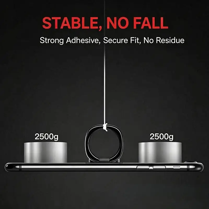 Metal Phone Ring Holder 2Pcs 360° Rotatable Strong Sticky Adhesive Finger Grip for Mobile Phone Desk Bracket Use - view 5