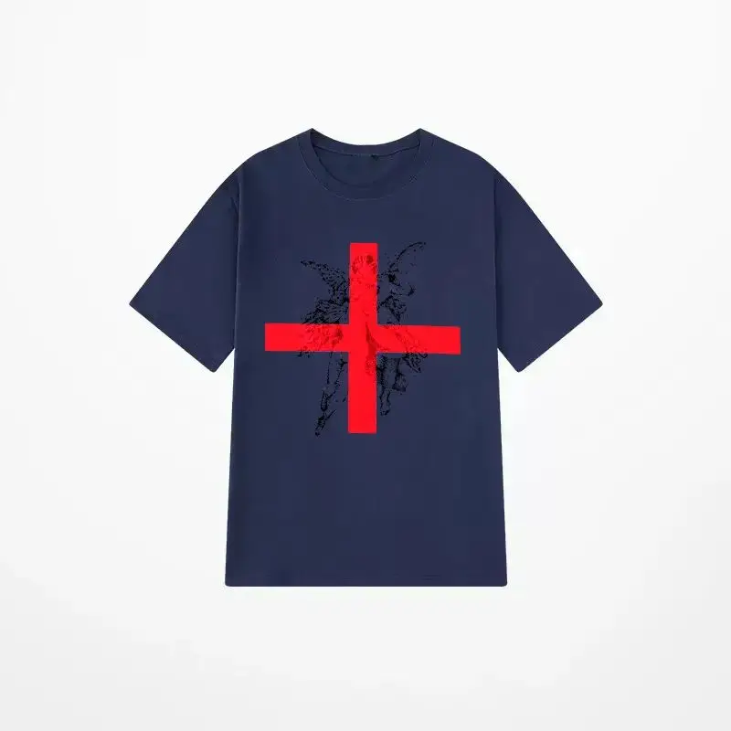 Cross Y2K T-Shirt Hip-Hop Oversized Punk Tee Vintage Grunge Goth Einzigartiges Kurzarm-Mode-Casual-Lose-Streetwear Unisex – Detail 8