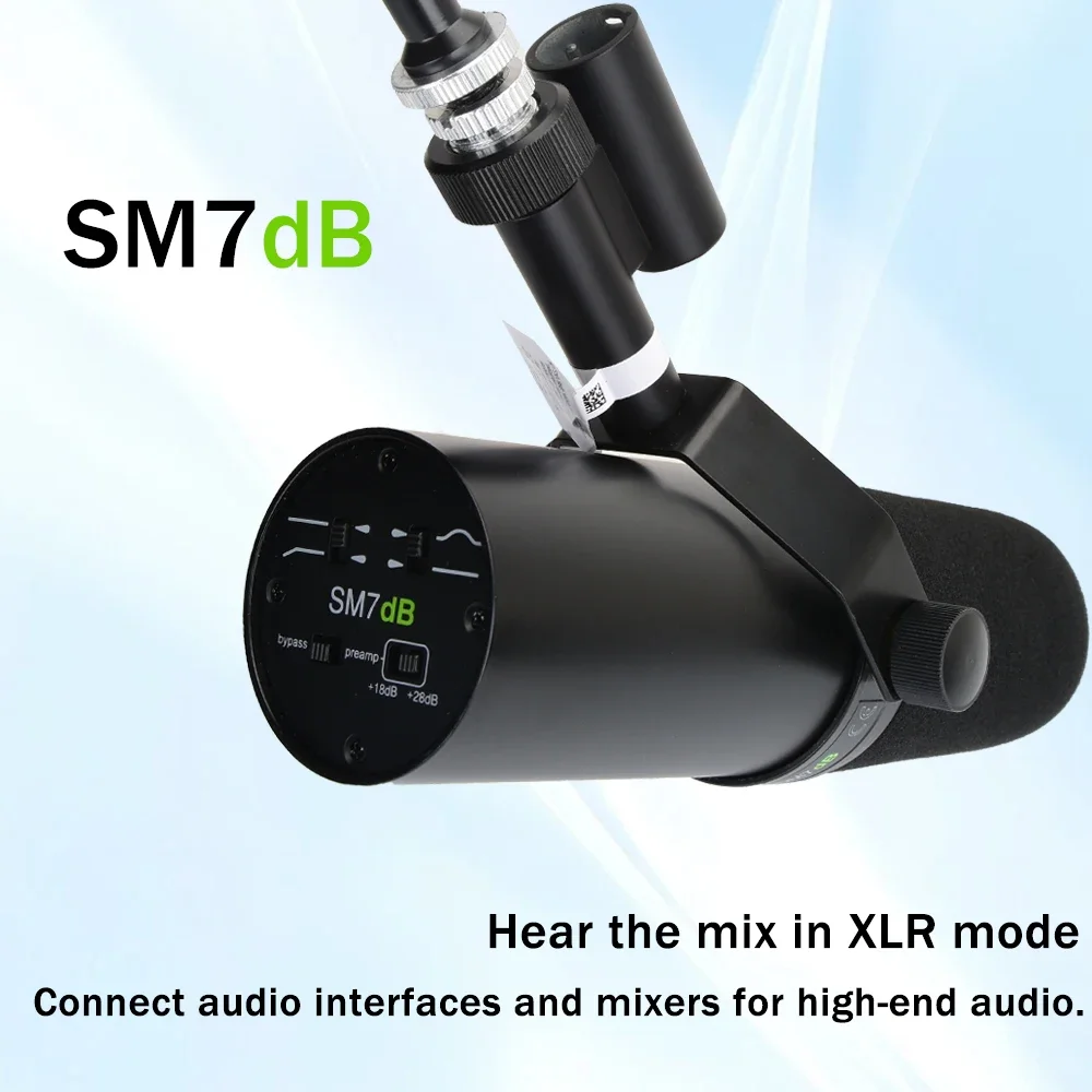 SM7DB 7DB professional dynamic microphone - podcast Mic, compatible with 48V phantom power supply 18-28db built-in preamplifier