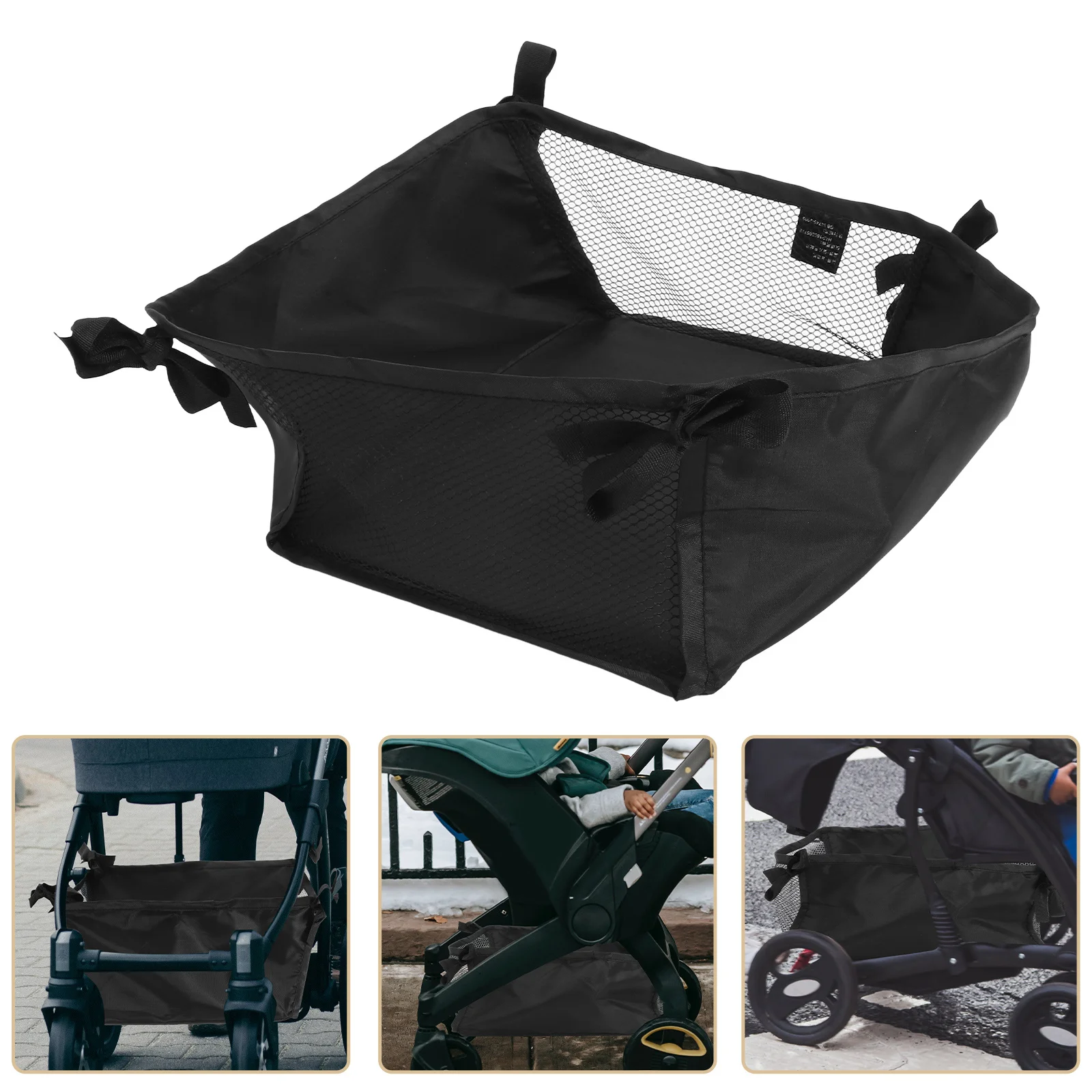 

Baby Stroller Bottom Organizer Basket Reusable Oxford Cloth Design for Easy Access to Small Items Gifts Parents