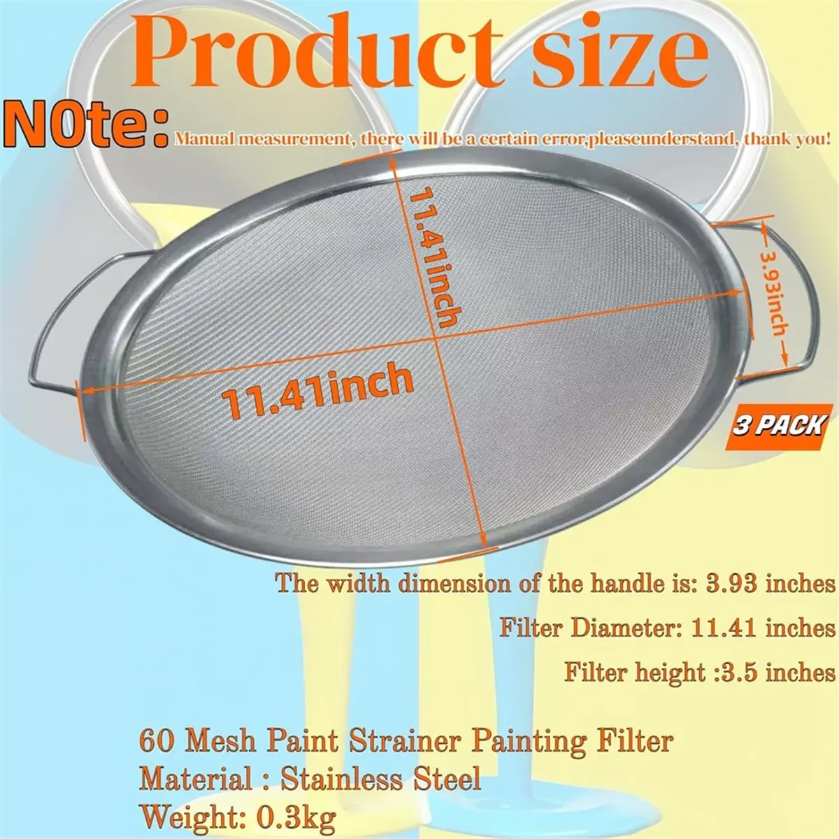 Best of 2026 60-Mesh Stainless Steel Paint Strainer for 5-Gallon Buckets - Ideal for Smooth Paint Filtration (3-Pack)