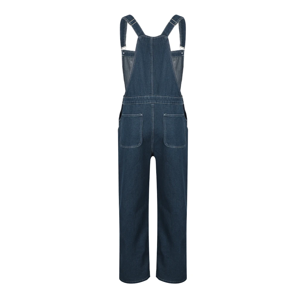 Men\'s Suspenders American Retro Denim Overalls Bibs Wear-Resistant Slash Pocket Baggy Jumpsuit for Men Streetwear Wide Leg Jeans