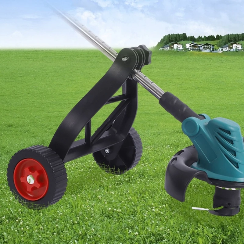 Ruote supporto per tagliabordi Attacco per testina per tagliabordi per manutenzione del giardino Ruota facile e comoda per