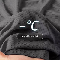 Mesh Ice Silk Men Summer T Shirts Solid Color Breathable Quick Drying Fitness Sports Running Tops Shirts For Men