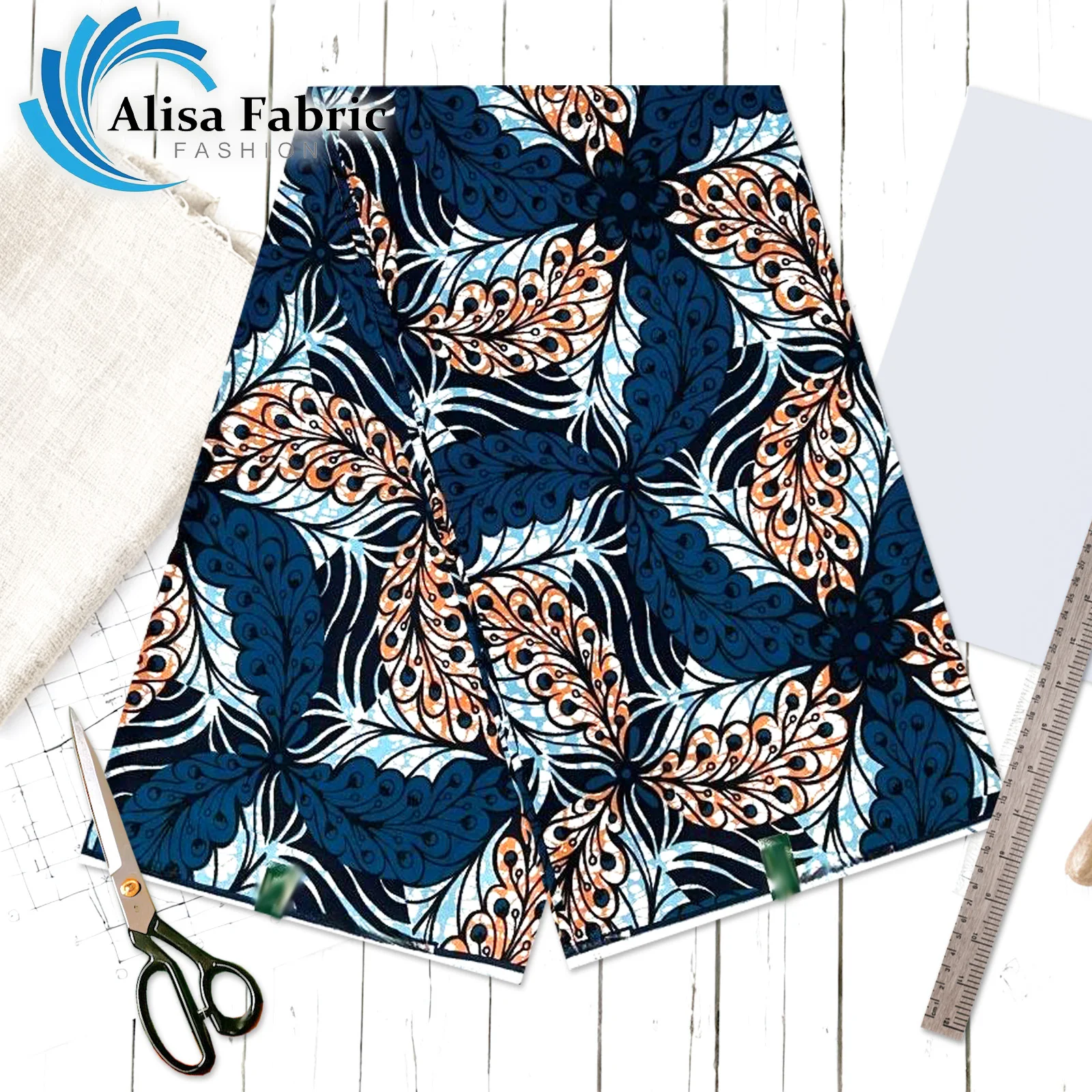 

Высококачественная суперткань, африканская восковая ткань Анкара, 6 ярдов, 100% хлопок, ткань от кутюр, дышащая для свадебного украшения