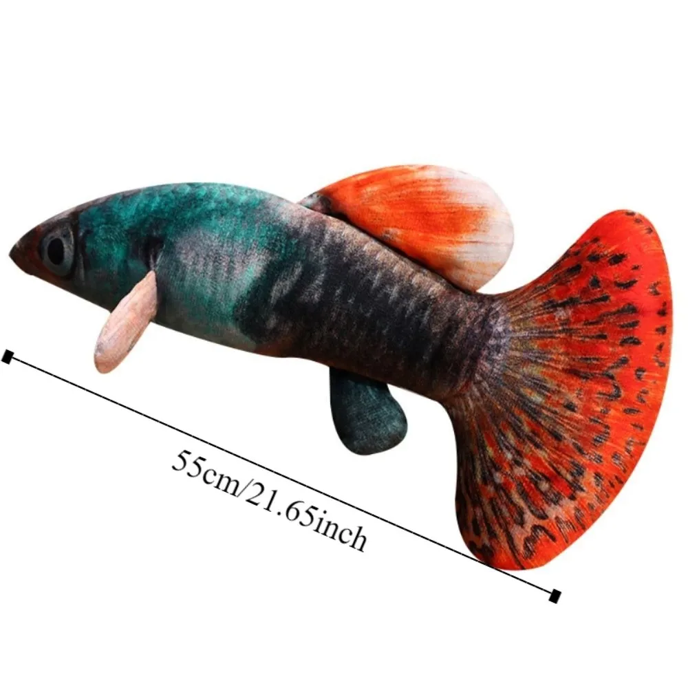 Stuffed Animal Simulated Guppy Plush Toys Cartoon Hugging Pillows Cartoon Fish Stuffed Doll 35/55cm Green