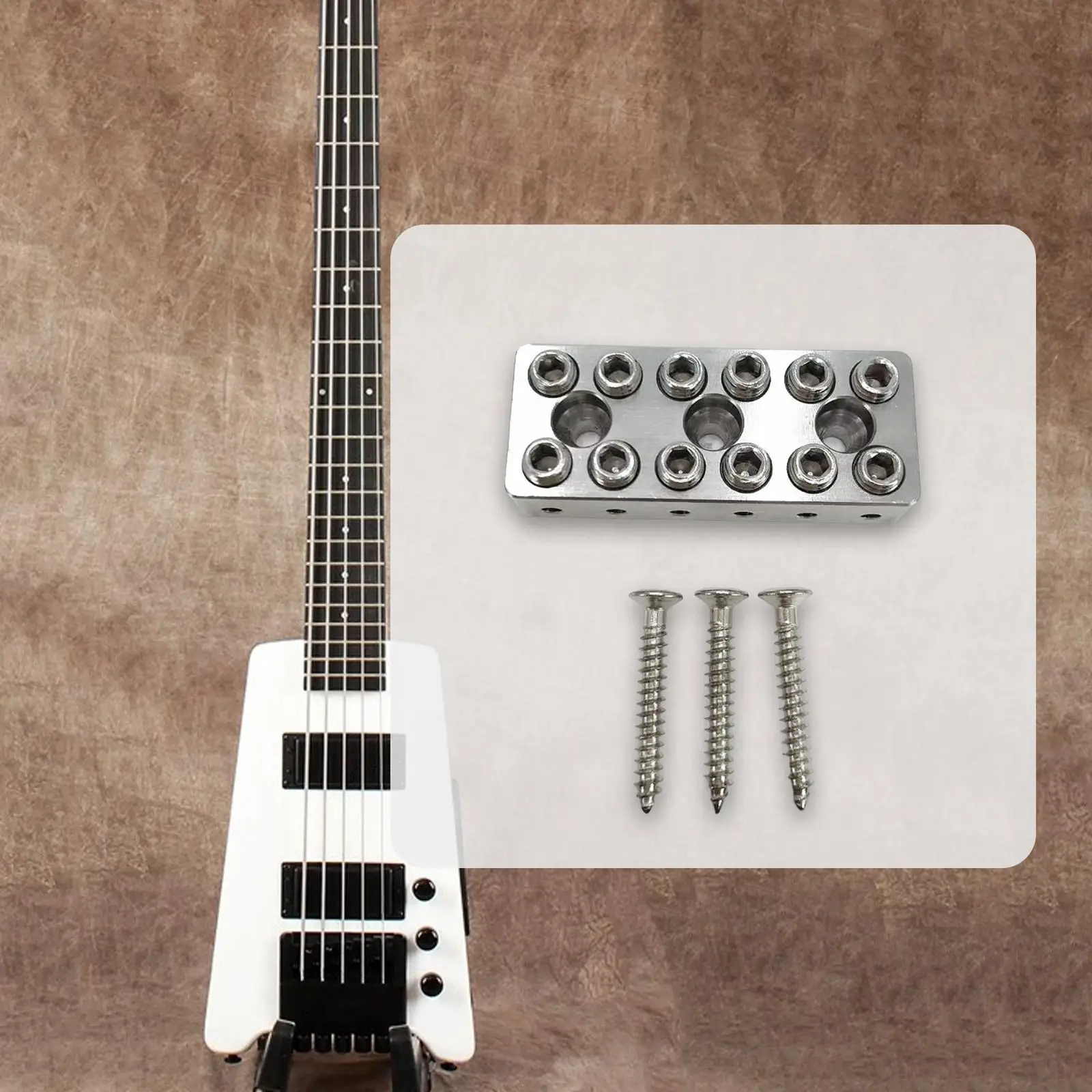 جسم الوسادة العلوي لجسر الجيتار، يستبدل، سهل التركيب، أداء عالي، لوحة سلسلة الجيتار من الفولاذ المقاوم للصدأ #4