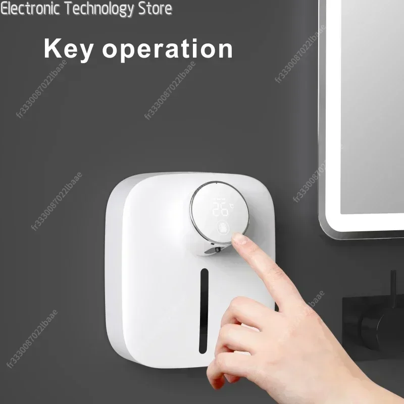 Wall Mounted Automatic Liquid Soap Dispenser LED Temperature Display USB Rechargeable Touchless Infrared Sensor Foam Machine