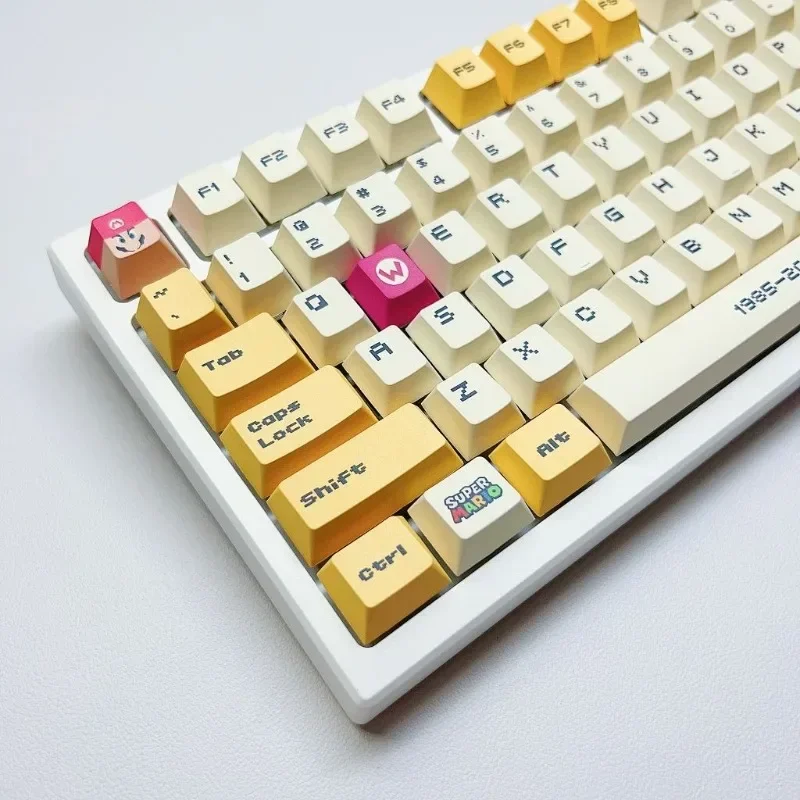 

MINISO 2024, колпачки для клавиш Mario, колпачки для клавиатуры для механической клавиатуры, стильная игровая клавиатура из ПБТ, декоративные колпачки для клавиш, подарки