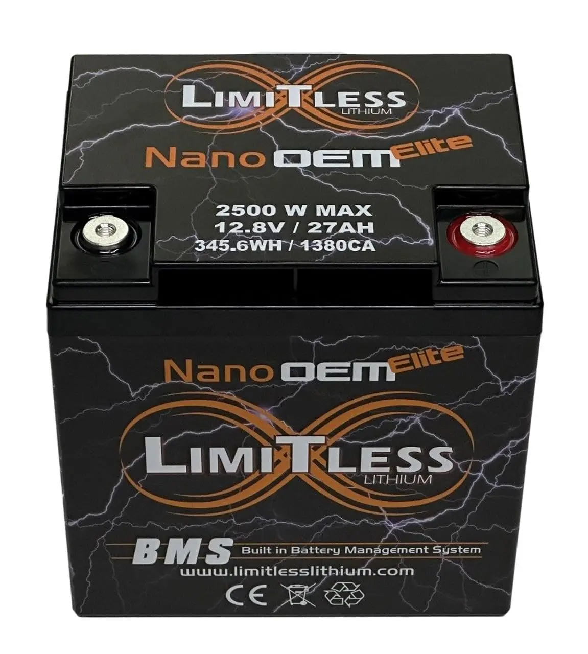 

Nano OEM Elite 27AH 2500W BMS Motorcycle Power Sports Battery SPL Hifi, Customized