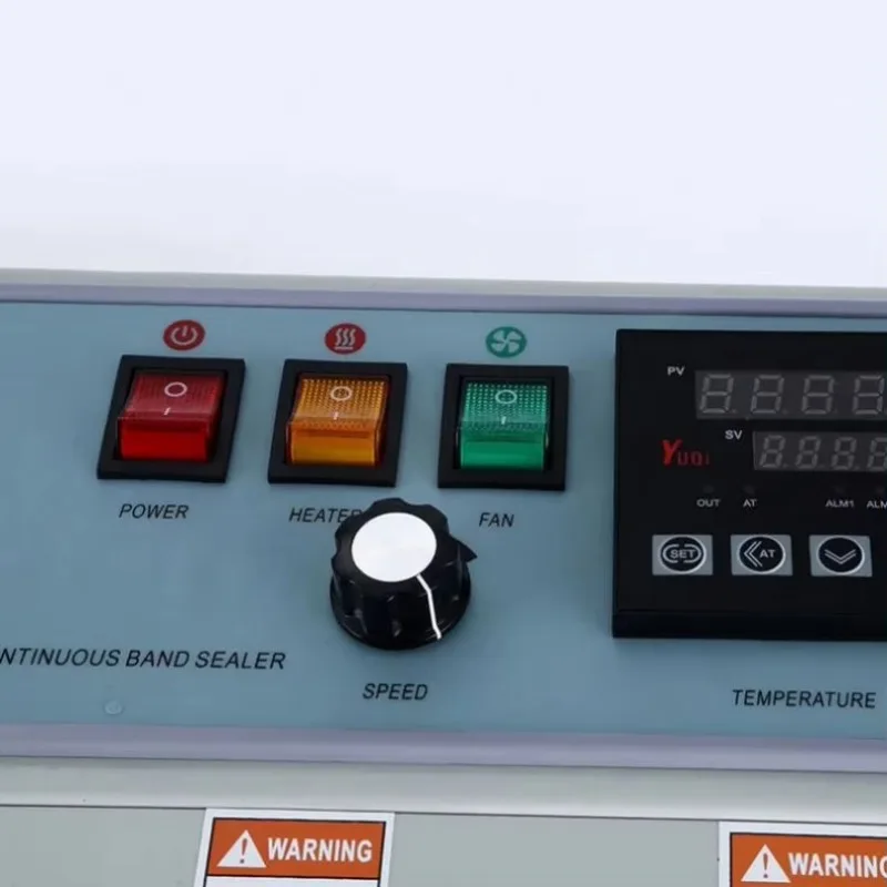 FR900 Intelligent Temperature Control Plastic Heat Bag Sealer Band Sealing Machine Automatic Continuous Film Bag Sealing Machine