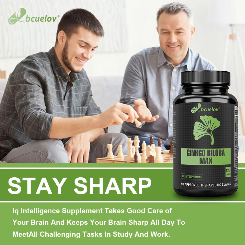 كبسولات الجنكة بيلوبا مكمل دعم الذاكرة، وظيفة الدماغ والتنبيه العقلي، التركيز، التركيز، تعزيز صحة الدماغ