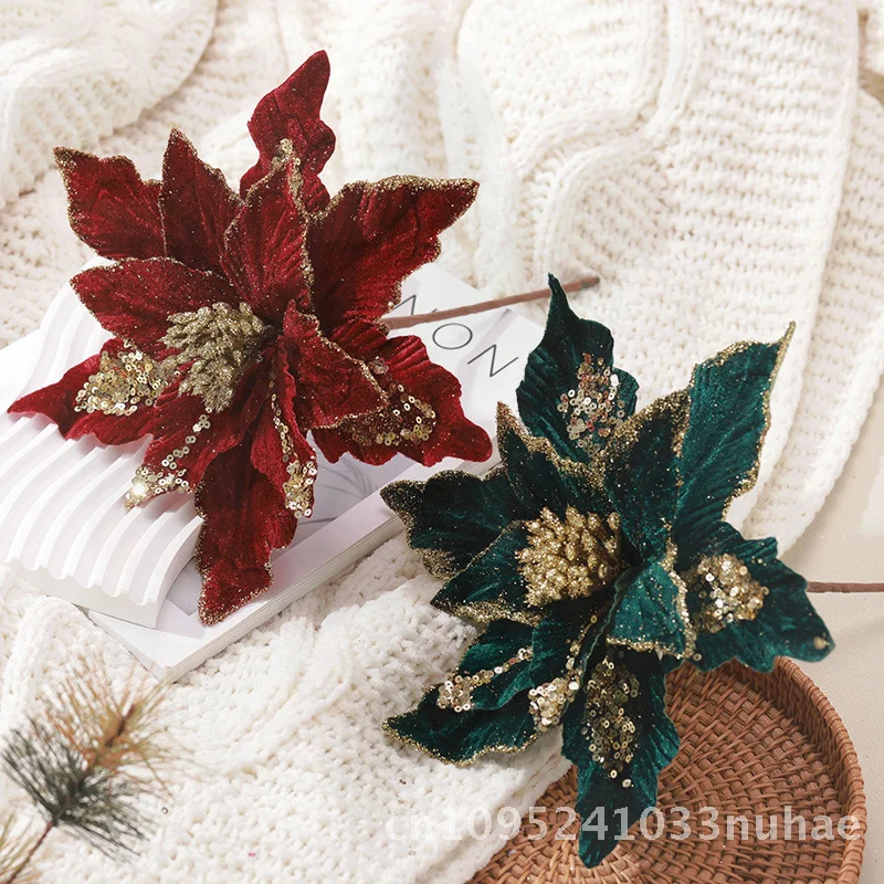 

High-End Velvet Artificial Flower Christmas Tree Decoration Pendant Handmade Sticky Powder Cross-Border New 23