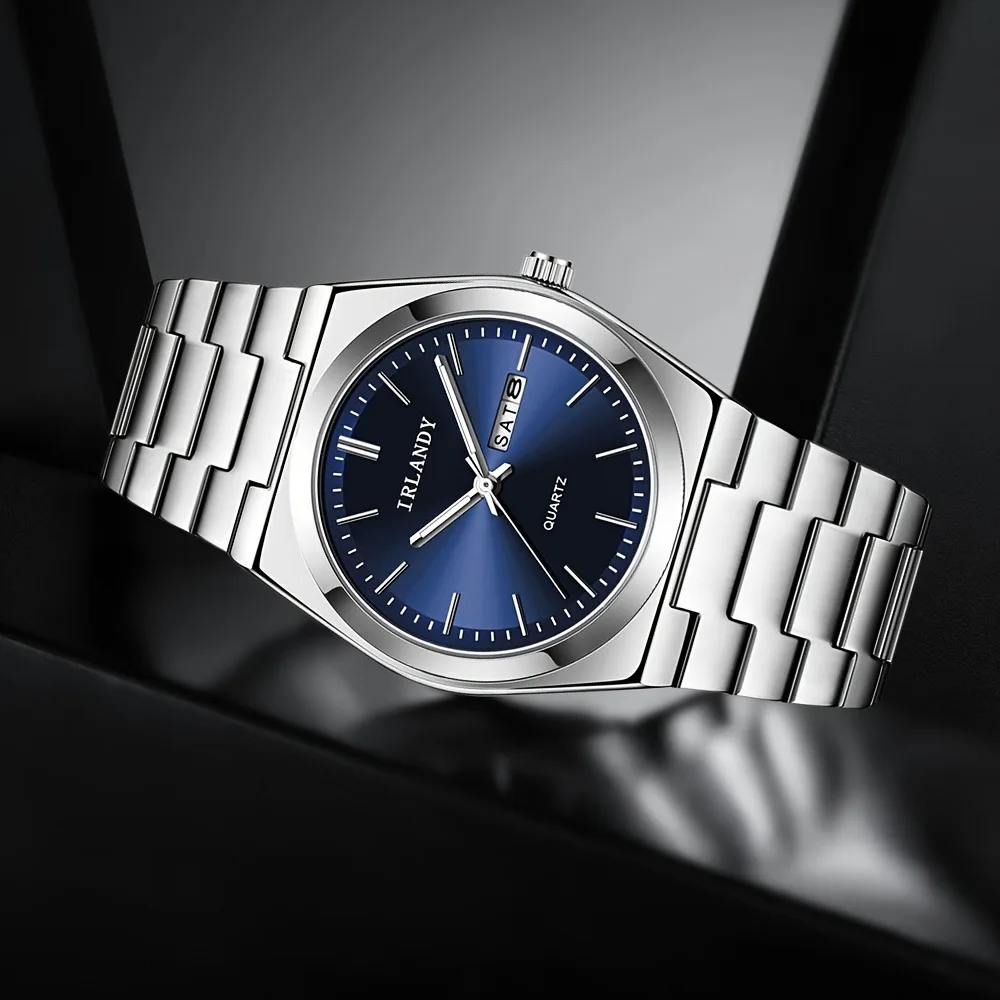 1pc Men Fashion Business Quartz Watch, Classic Vintage Round Dial & Comfortable Alloy Strap, Ideal Gift for Family and Friends
