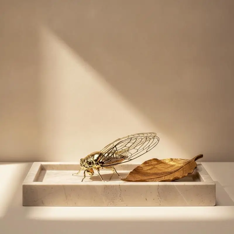 Creative Exquisite Cicada Figurine Mini Retro Alloy Animal Statue Anti-rust Durable Vintage Insect Sculpture Home Office Decor