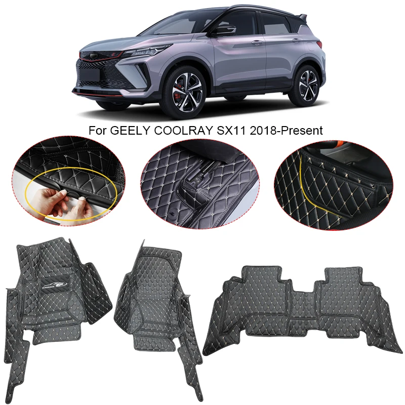 

3D полное объемное покрытие для GEELY COOLRAY SX11 2018-2025, автомобильный напольный коврик, защитная подкладка, подкладки для ног, ковер, из искусственной кожи, водонепроницаемый аксессуар