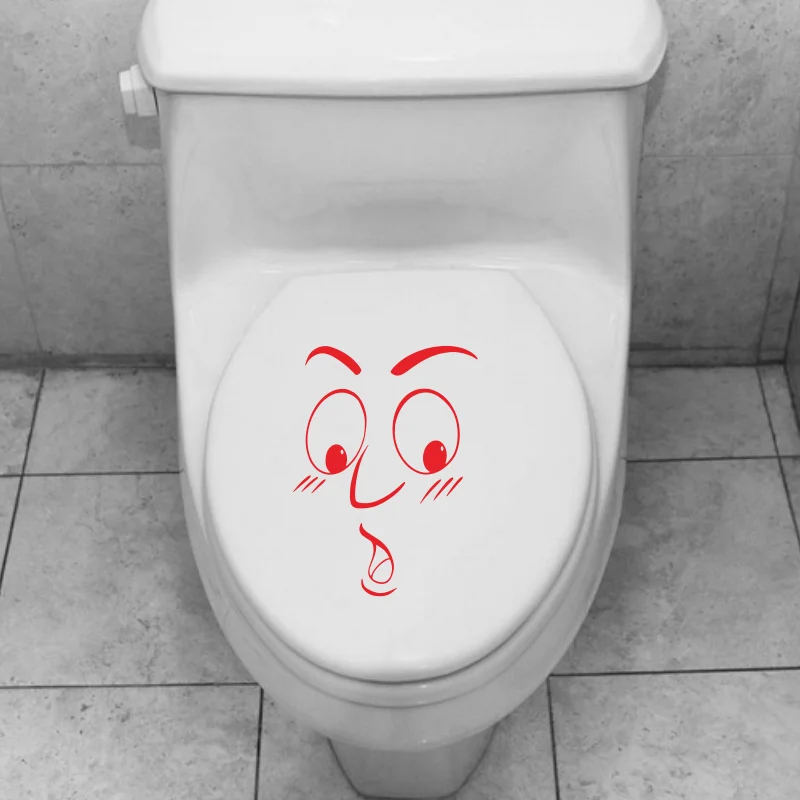 Humorous shock Toilet Sticker Bathroom Toilet Cover Sticker Wall Stickers Animal Wc Accessories Bathroom Наклейки  #449