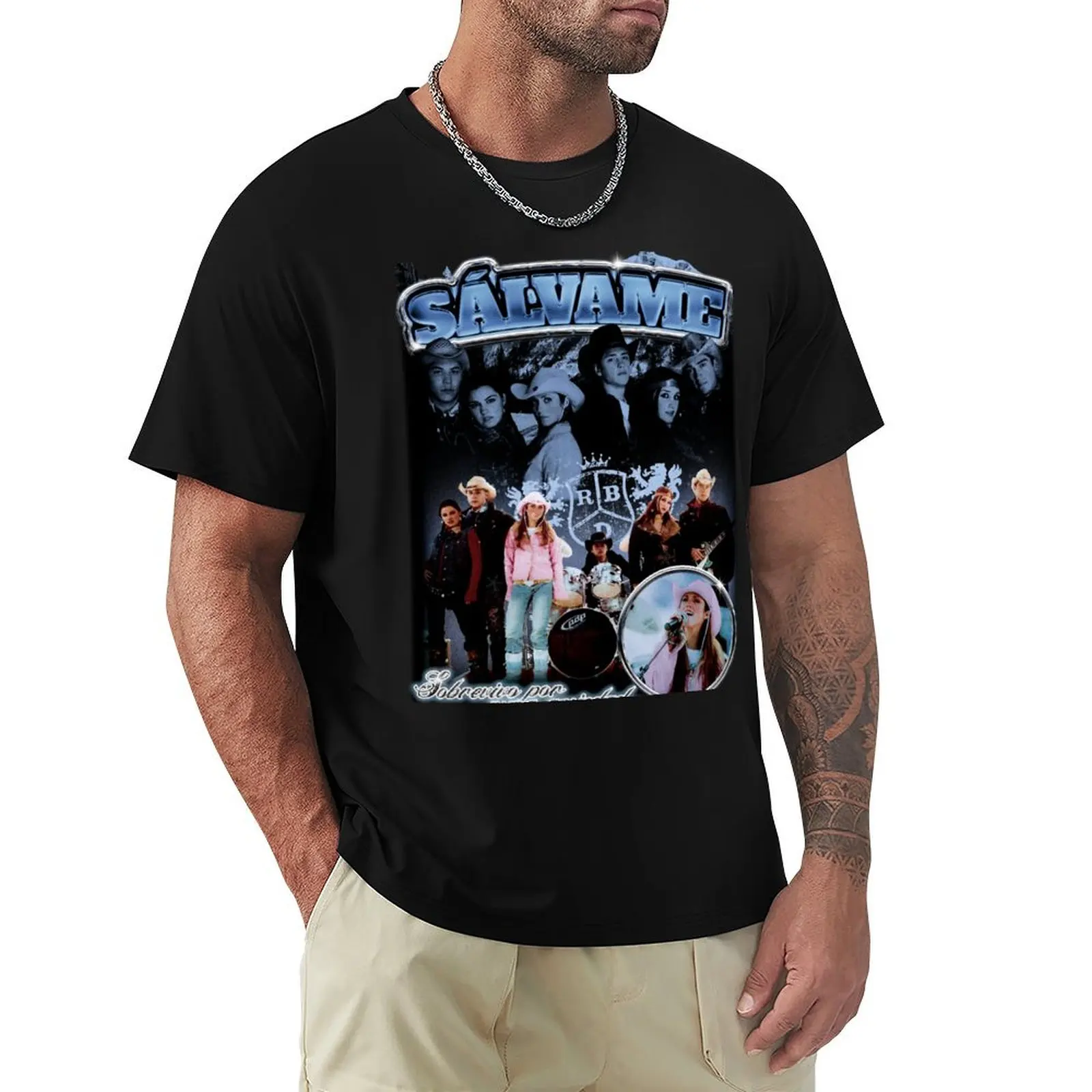 

RBD's Sálvame Bootleg Vintage Retro style T-Shirt Luxury man Personalized t-shirt blue lock men graphic t shirts