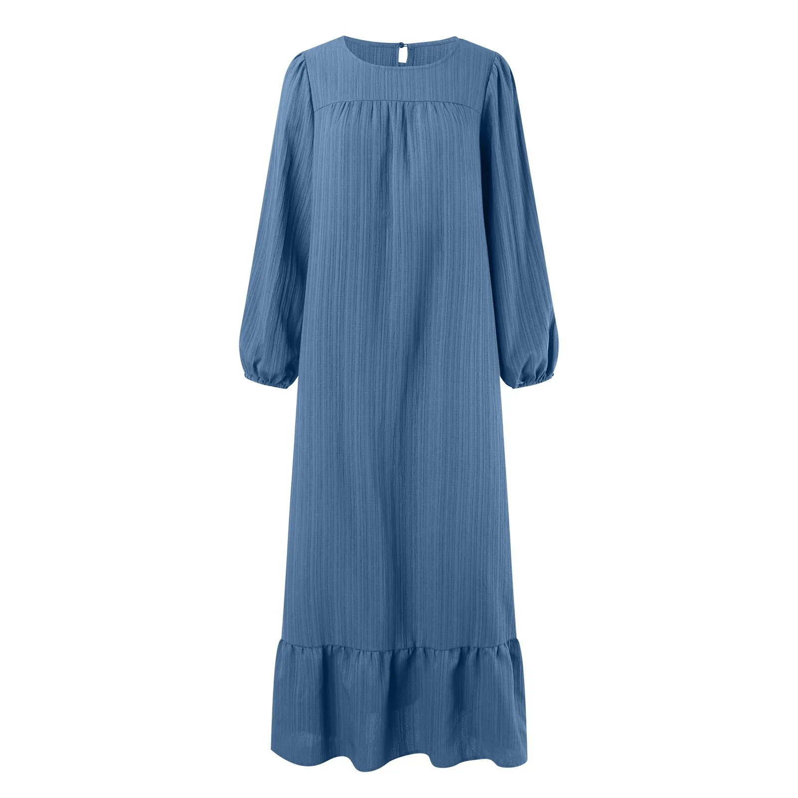 Modest Womens Elegant Dress Abaya Long Sleeve Muslim Dress Prayer Clothes Casual Kaftan Robes Dubai Saudi Arabia Kebaya Robe