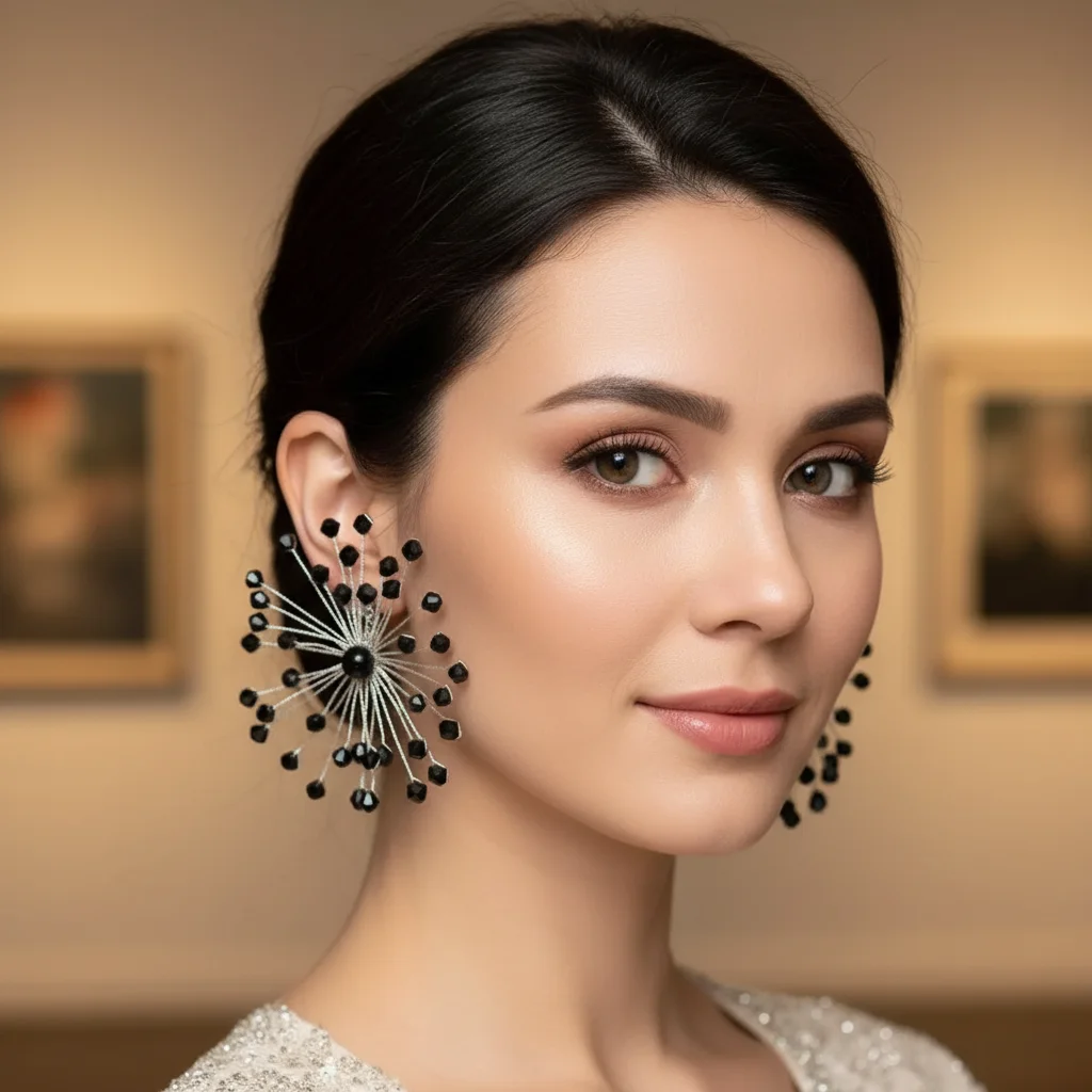 Bridal Jewelry Snowflake Earrings Women's Accessories Sparkling Exaggerated Ear Studs Beaded Crystal Earrings Bridal Accessories