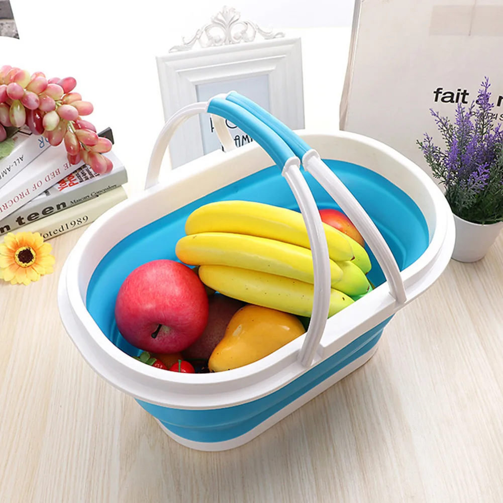 Folding Water Bucket Silicone Bucket Camping Supplies Home Bathroom Products Large Laundry Basket Clothes Storage Bucket