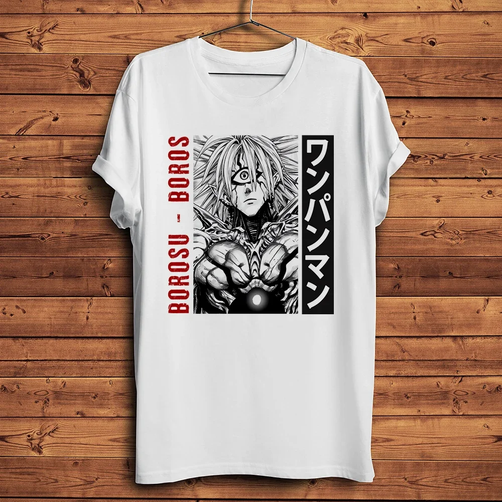 Men Short Sleeve Casual T Shirt ,Streetwear,Unisex anime Tee,Breathable Print one punch,Villain,Garou Boros,Funny manga TShirt