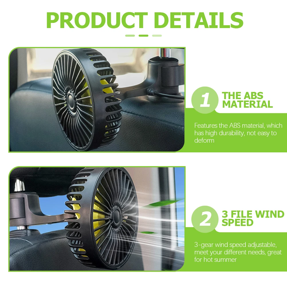

Adjustable Car Seat Fan Usb Powered Electric Air Circulator Cooler For Backseat And Passenger Convenience