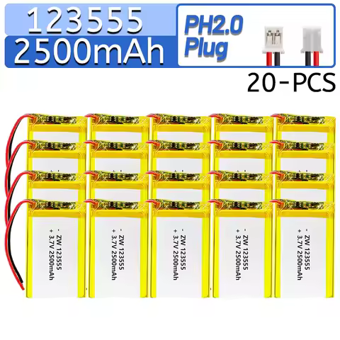 123555 2500mAh polymer lithium battery 3.7V full capacity soft pack battery with built-in battery cells and protective plate