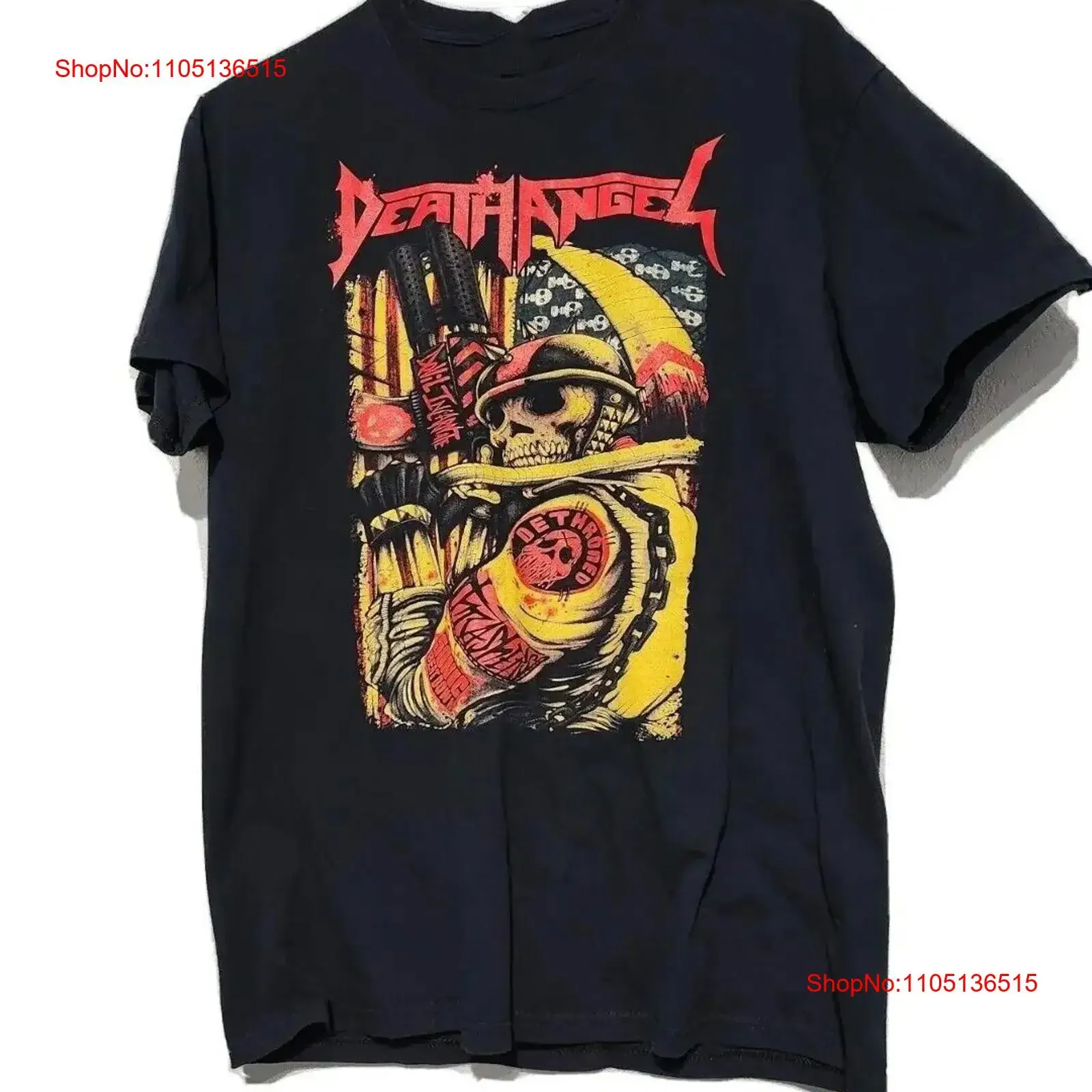 

Винтажная футболка The Art of Dying Death Angel, классическая черная S 5XL 1G0198, винтажная стираная универсальная растянутая графика