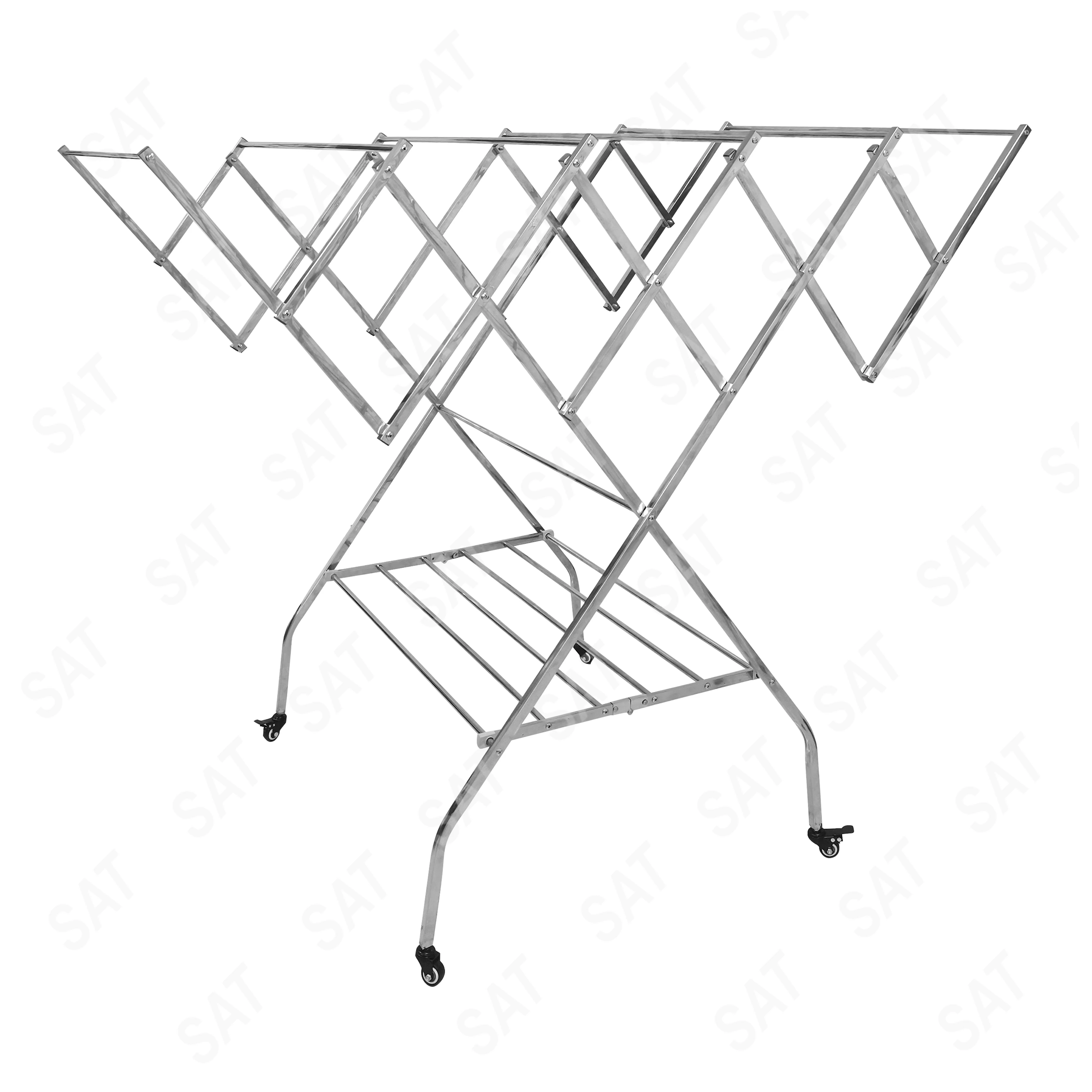 l Folding Drying Rack W Style Indoor/Outdoor Balcony-for Bathroom Use Metal Garment Rack