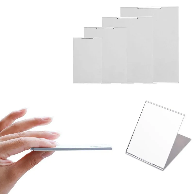 New Aluminum Folding Portable Mirror Hand Mirror Portable Lash Mini Bag Pocket Mirror Foldable Compact Cosmetics Tools HUAZJ12