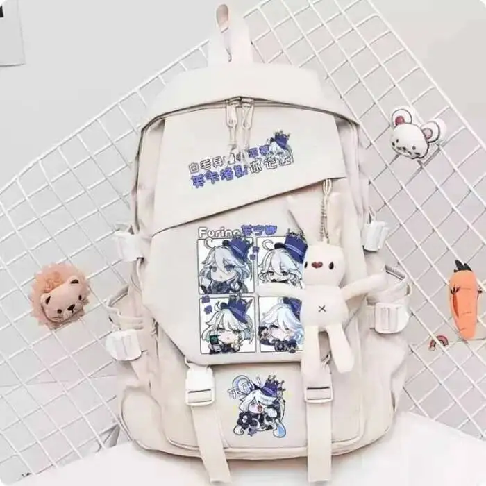 

Genshin Impact Furina Schoolbag Backpack High-Capacity Shoulder Bag Cosplay Travel Student Teenager Gift B609 Anime