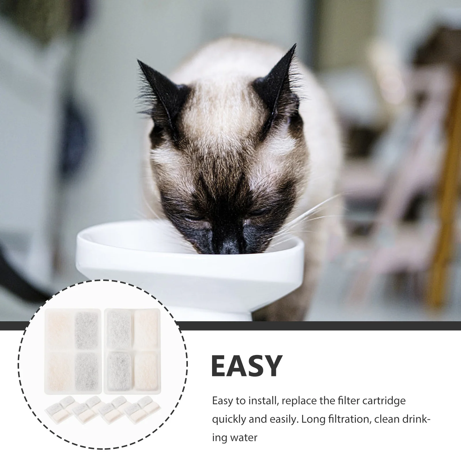 6 Pcs Drinking Fountain Filter Dispenser Cordless Cat Water Pet Dog Filters Waterer