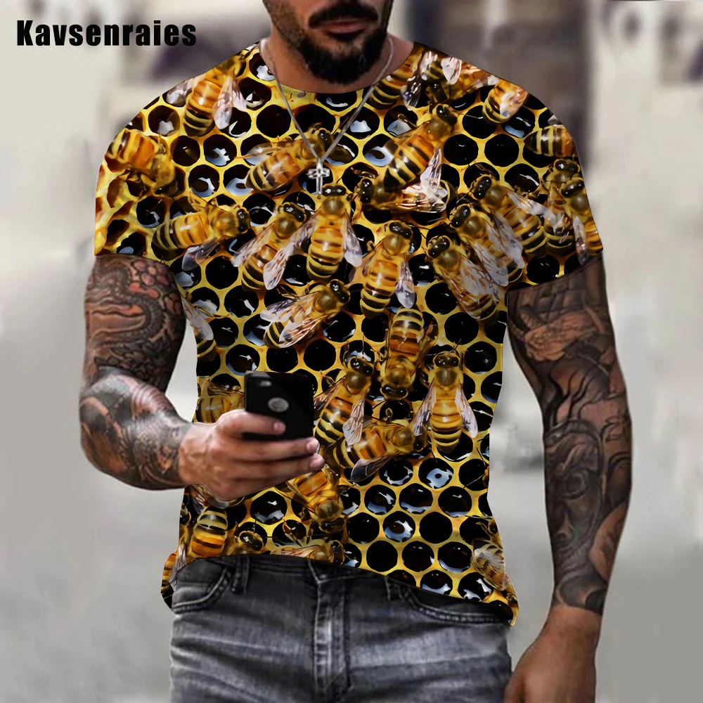 Insect Honey Bee 3D Print T-shirt Men Women Summer Fashion Casual Short Sleeve Unisex Outdoor Harajuku Streetwear Cool T Shirt