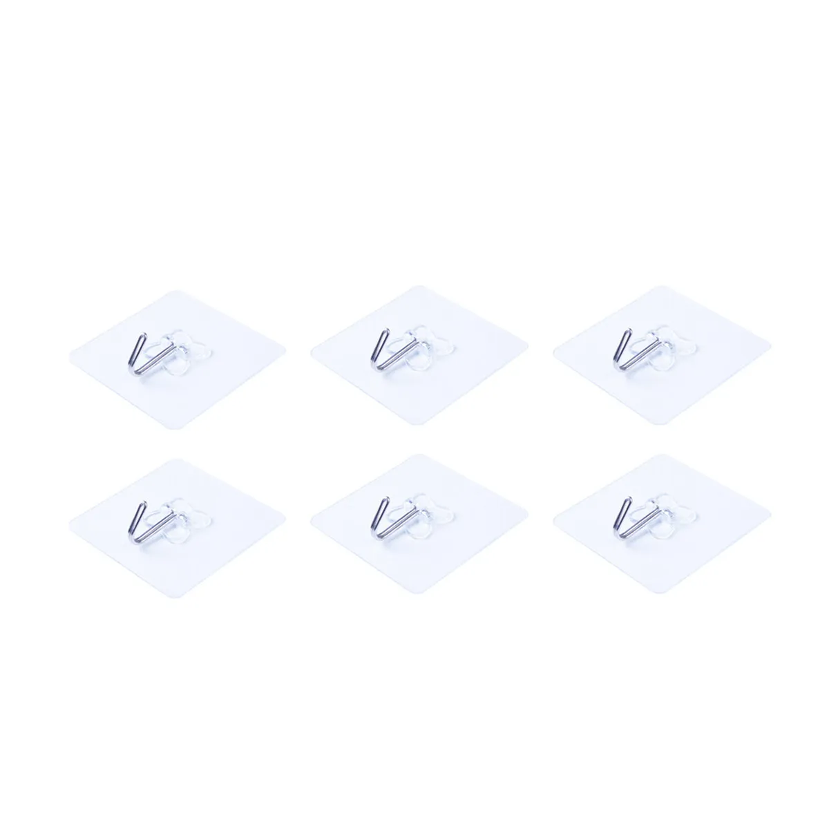 6Pack Four-Leaf Clover Adhesive Hooks Transparent Heavy Duty Waterproof Oilproof Reusable Washable for Bathroom Kitchen Ceramic