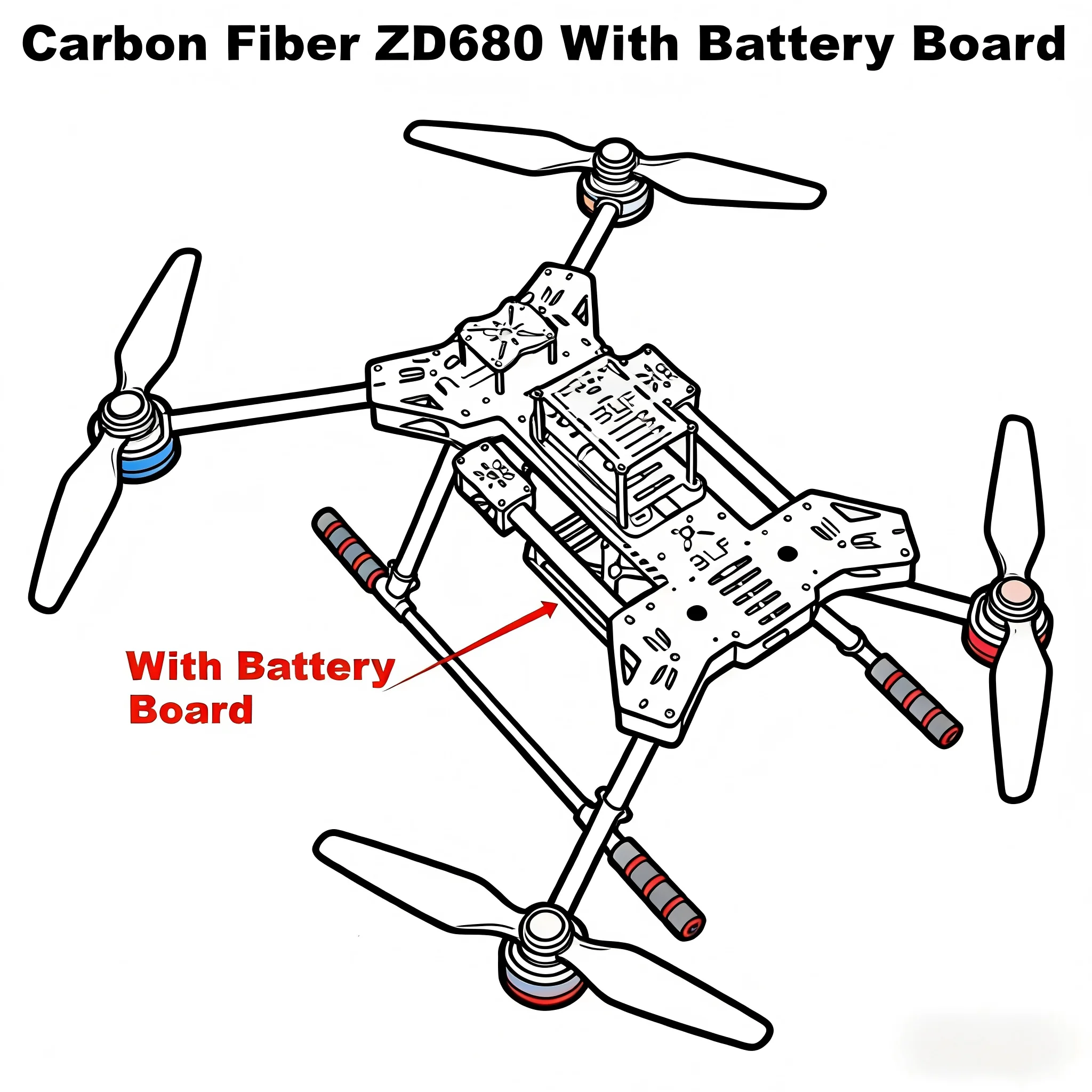Angeltoy NEW ZD680 PRO M8N/M9N/M10 Full Carbon Fiber Hexa-Rotor Foldable Arm Hexacopter Frame Kit with Unflodable Landing Gear