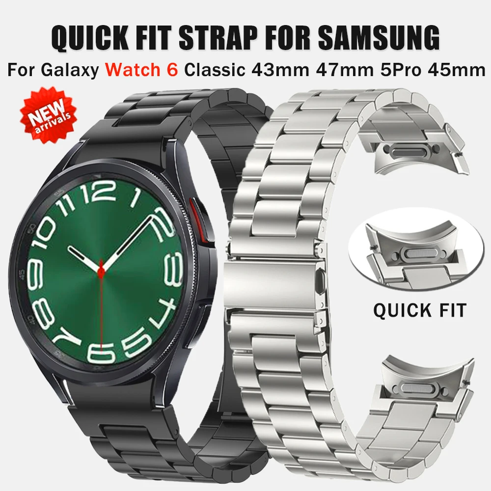 

No Gaps Quick Fit Stainless Steel Strap For Samsung Galaxy Watch 6 Classic 43mm 47mm 40mm 44mm Band For Watch 5Pro 45mm Bracelet