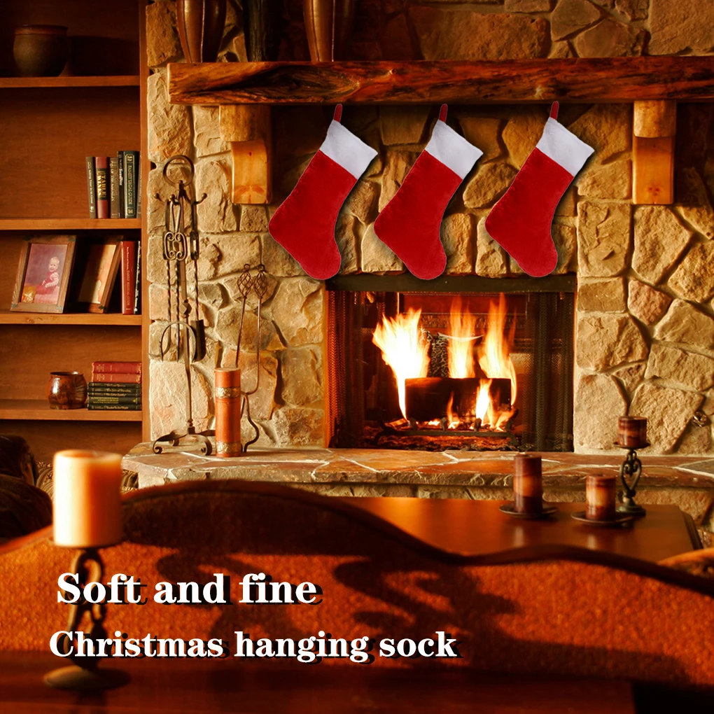 6/10Pcs Christmas Stockings Exquisite Lightweight Fireplace Ornament Lovely Xmas Tree Decor Large Capacity Type