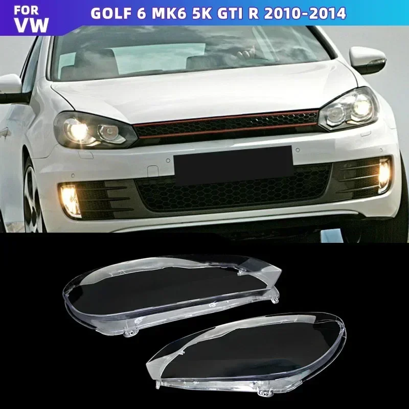 

Чехлы на линзы передних фар автомобиля для Volkswagen VW Golf 6 MK6 GTI R 2010-2014, прозрачный абажур, корпус фары