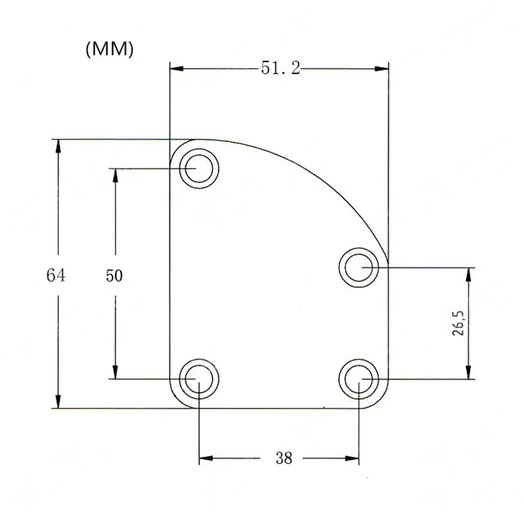 Electric Guitar Neck Plate Metal Curved 4 Hole Mount Kit with Screws for Fender Strat Tele Accessories