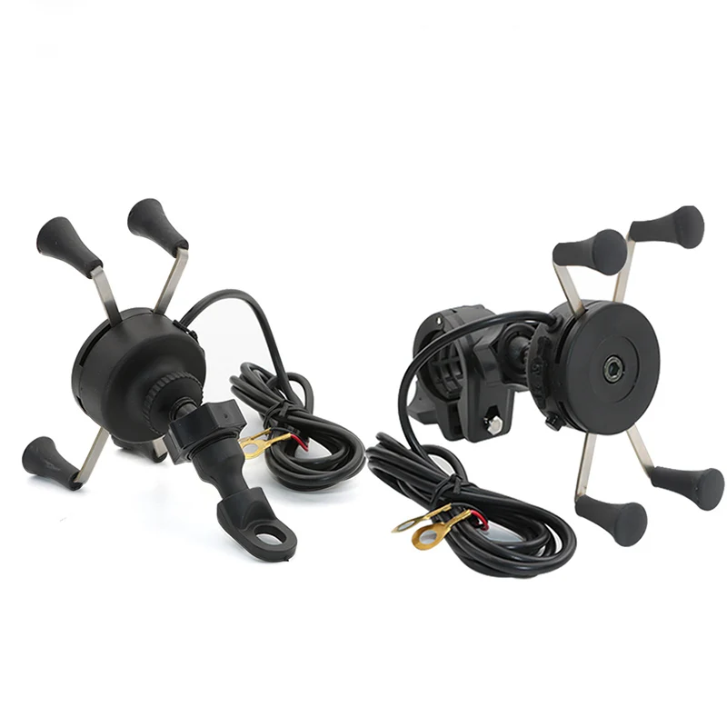Universal Adjustable Cell Phone HolderElastic Silicone Motorcycle Bicycle Bracket Handlebar Phone Holder Navigation Stand Shock