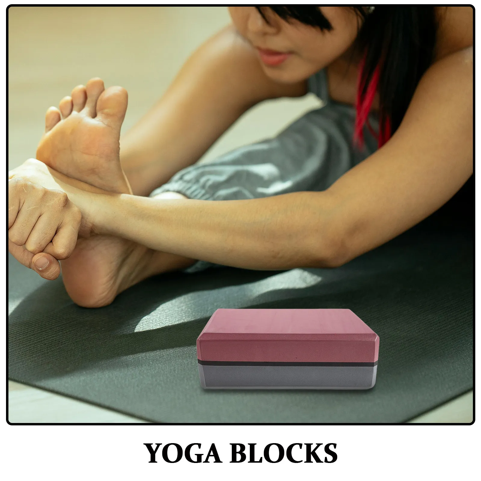Yoga Blocks 2 Pack High Density EVA Foam Non Slip Beveled Edge for Pilates Stretching and Flexibility